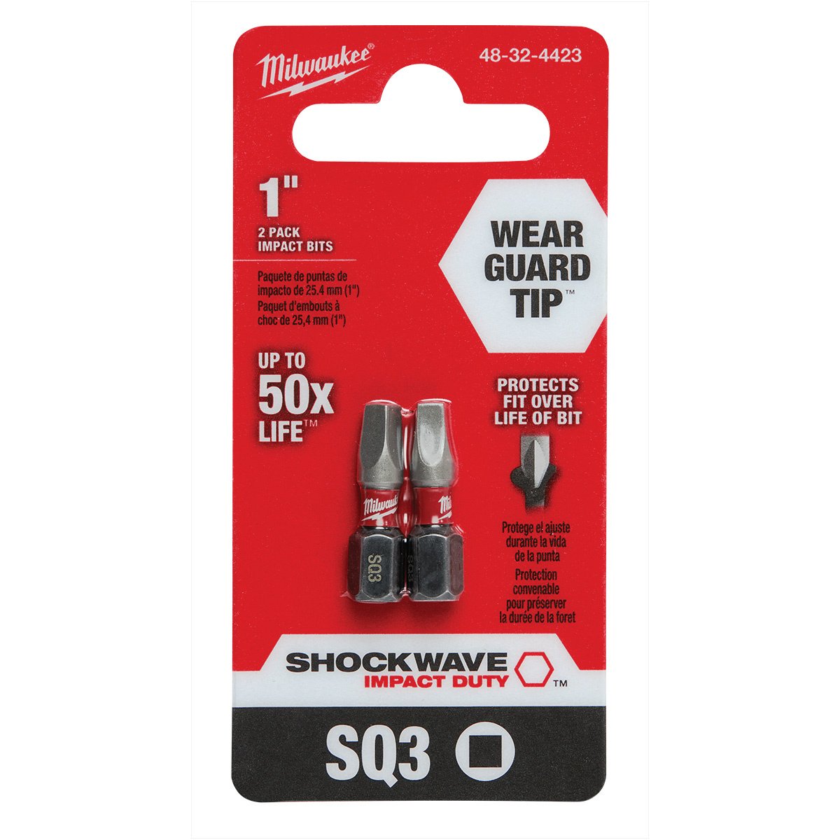 Milwaukee Tool Shockwave™ Impact Square Recess Insert Bits