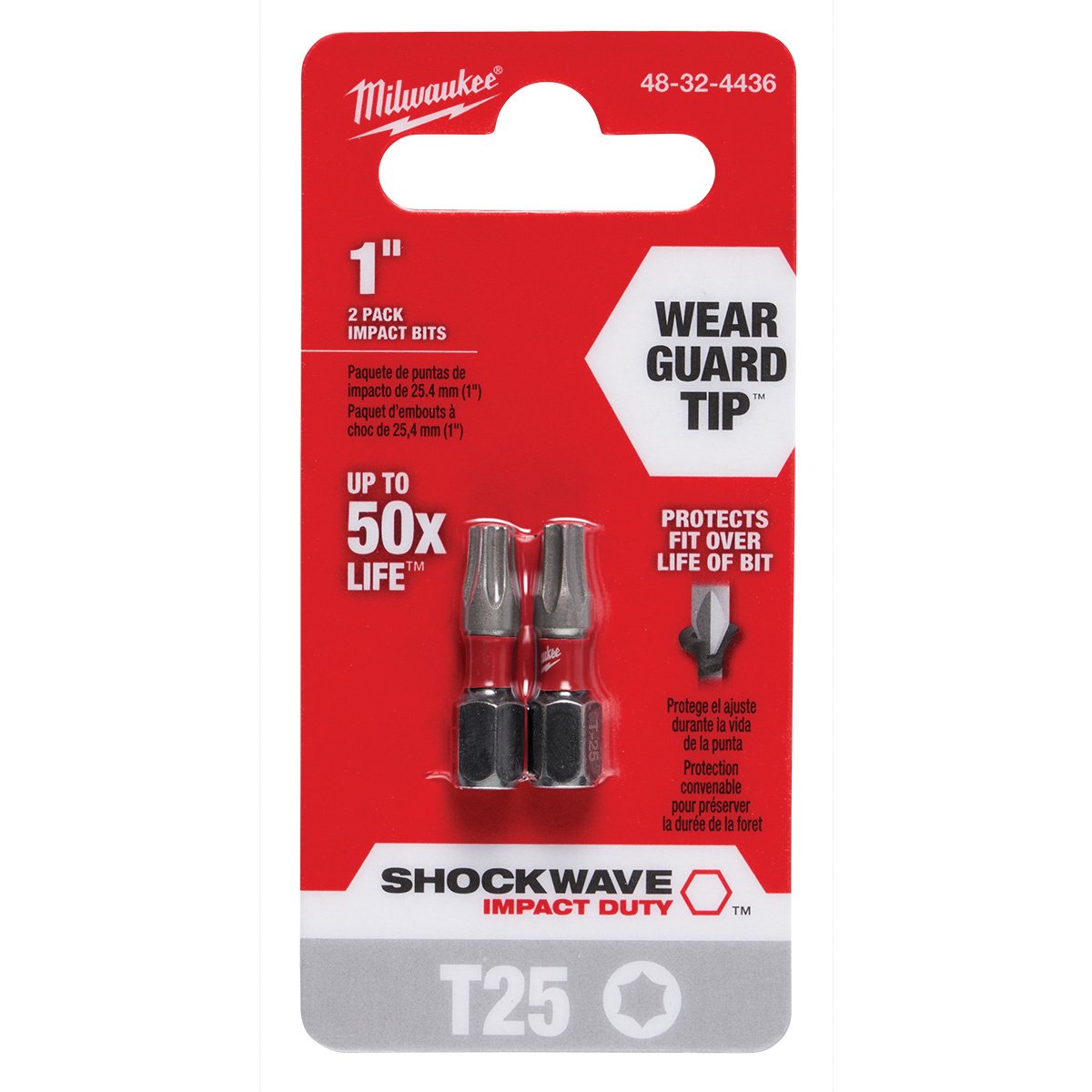 Milwaukee Tool Shockwave 1" Impact Torx T25 Power Bits