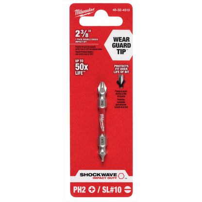 Milwaukee Tool Shockwave™ PH2/SL #10 Impact Double Ended Bit