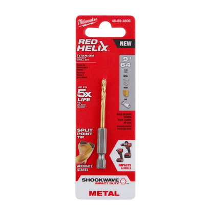 Milwaukee Tool Shockwave™ Red Helix™ Titanium Drill Bit  3/8" 1/2"