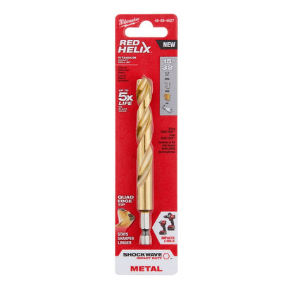 Milwaukee Tool Shockwave™ Red Helix™ Titanium Drill Bit  3/8" 1/2"