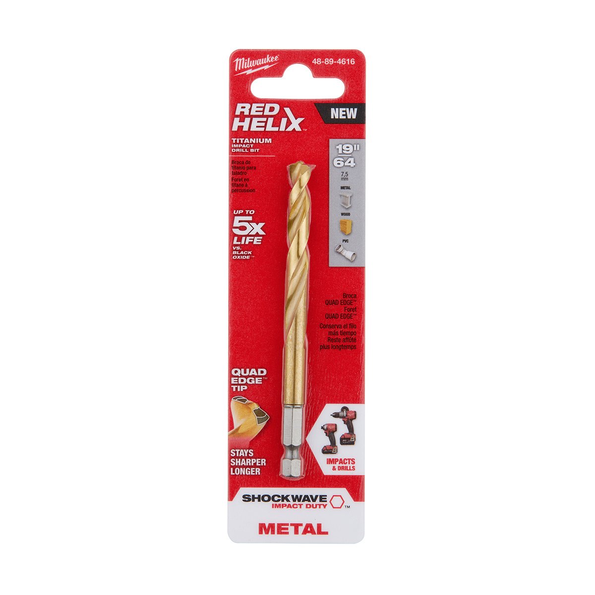 Milwaukee Tool Shockwave™ Red Helix™ Titanium Drill Bits  7/32"23/64"