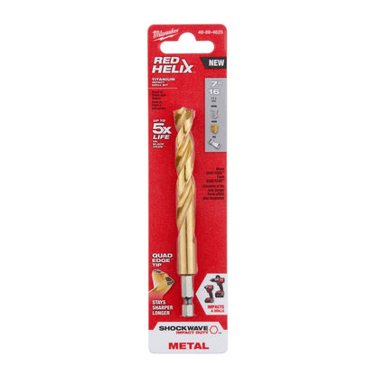 Milwaukee Tool Shockwave™ Red Helix™ Titanium Drill Bit  3/8" 1/2"