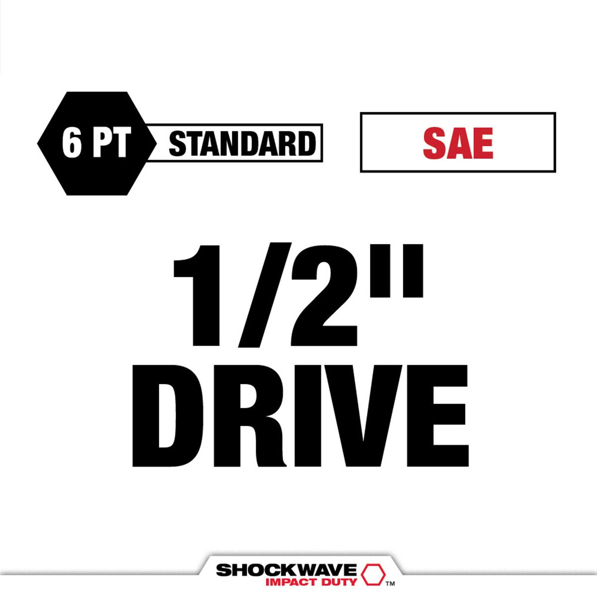 1/2" Drive Standard 6 Point Sockets  3/8"  13/16"