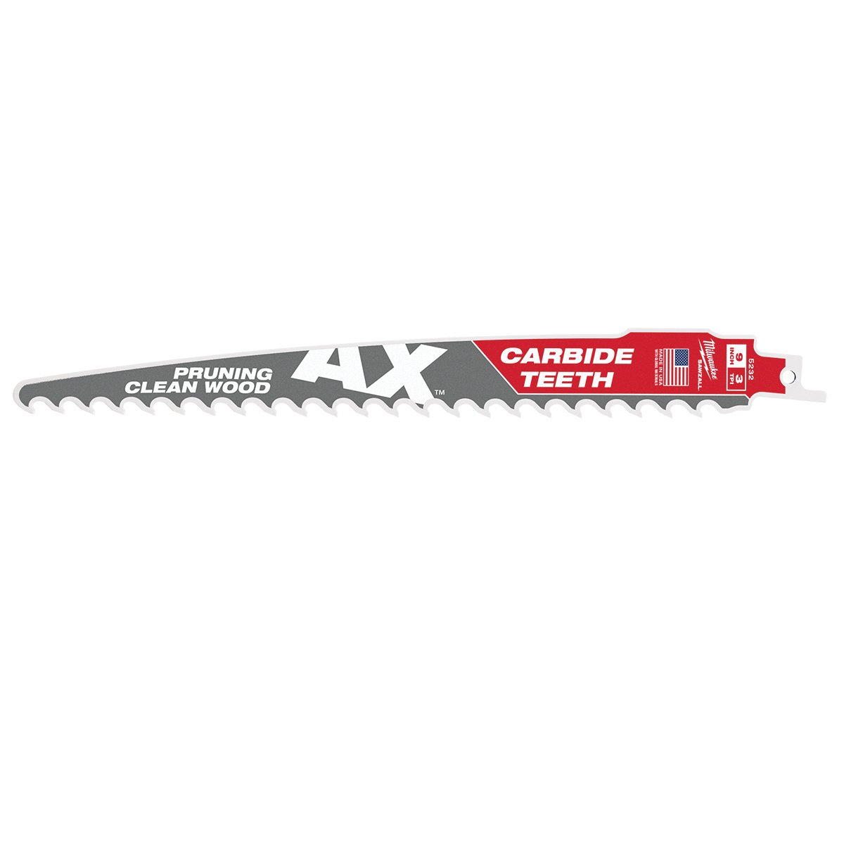 Milwaukee Tool The AX™ with Carbide Teeth for Pruning & Clean Wood SAWZALL® Blade - 9" 3 TPI - 1 Pack