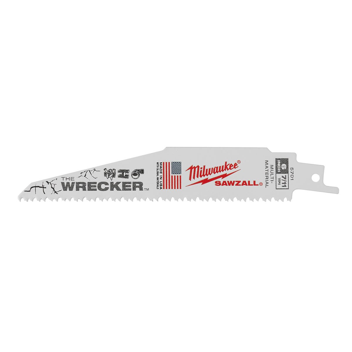 Milwaukee Tool The Wrecker™ Multi-Material Sawzall Blade  - 6" 7/11 TPI - 5pk