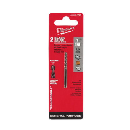 Milwaukee Tool Thunderbolt® Black Oxide Drill Bits  1/16"  3/16"