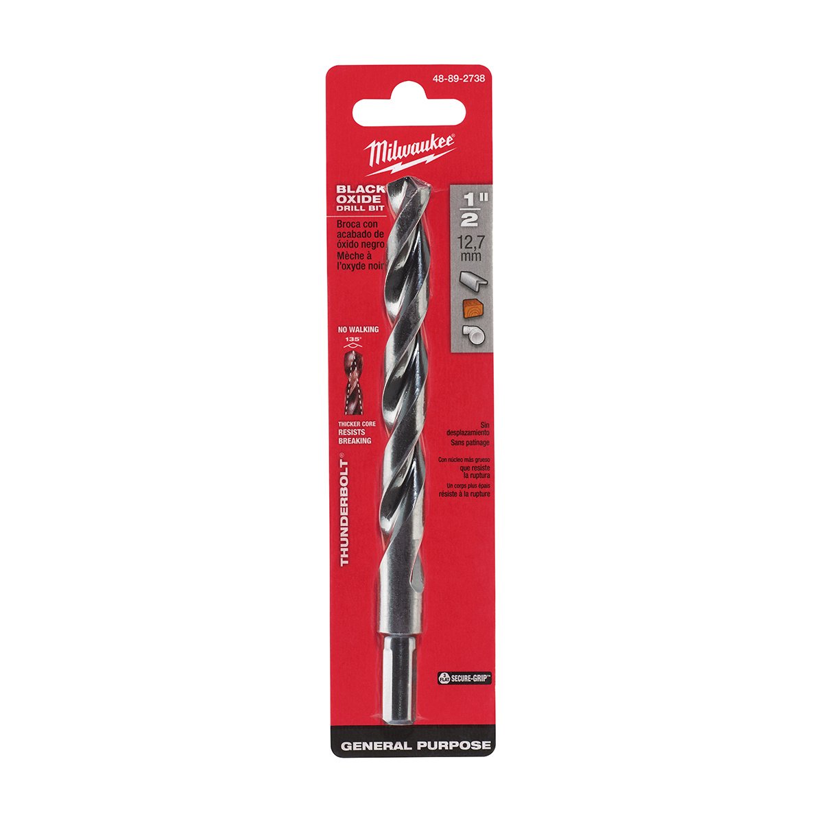 Milwaukee Tool Thunderbolt® Black Oxide Drill Bit  23/64"  1/2"