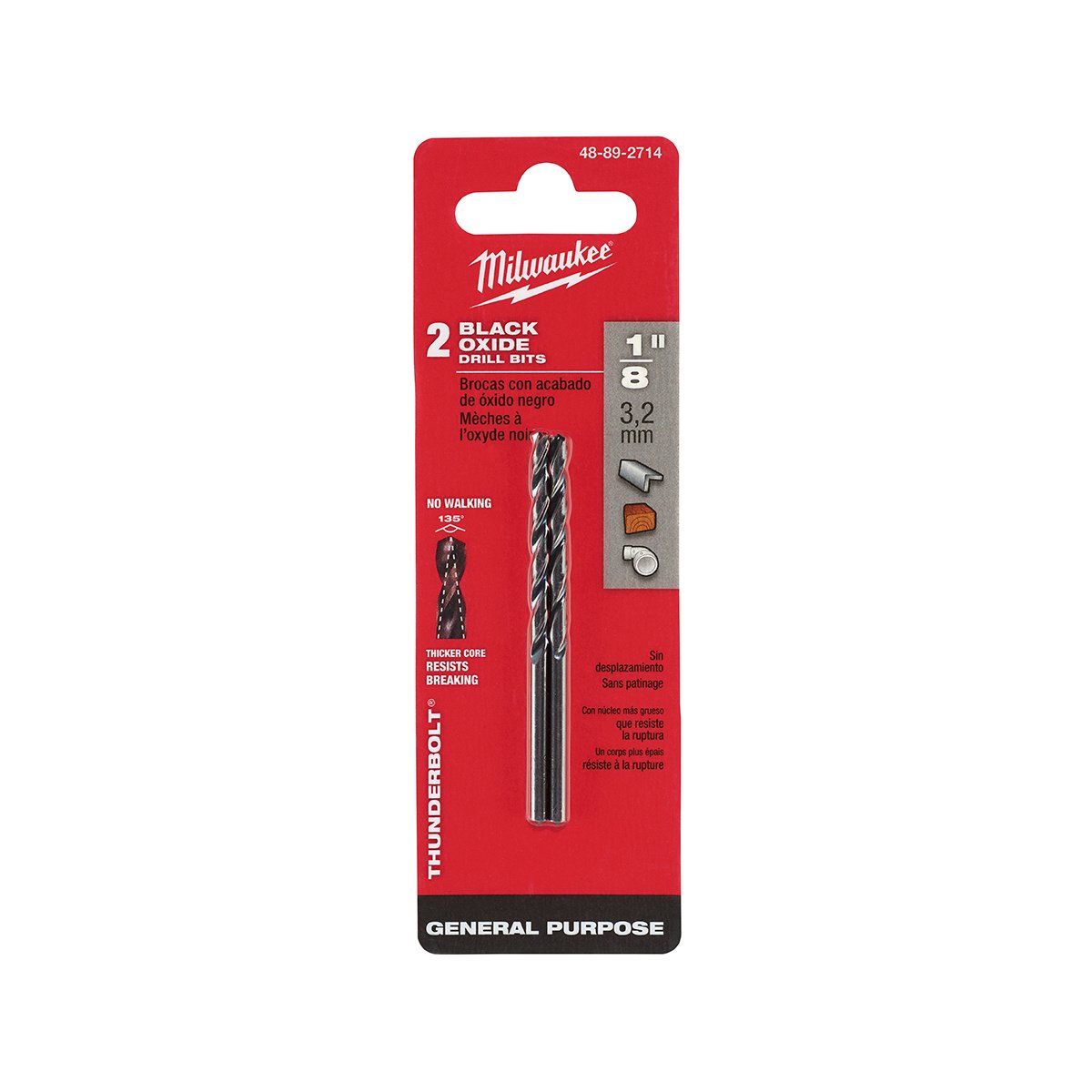 Milwaukee Tool Thunderbolt® Black Oxide Drill Bits  1/16"  3/16"