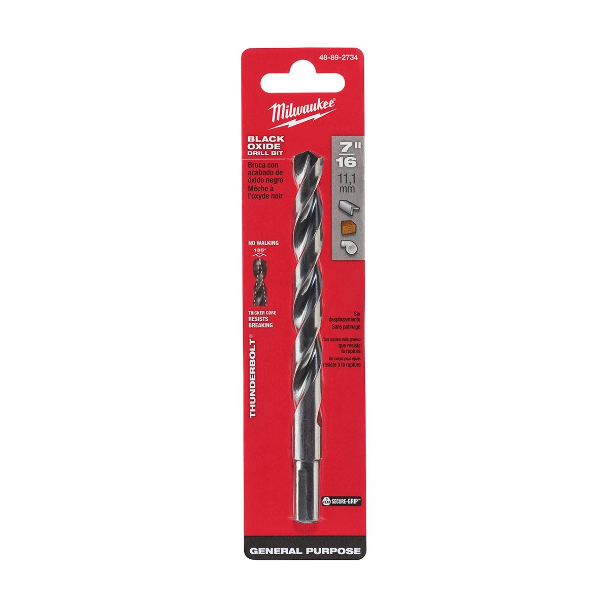 Milwaukee Tool Thunderbolt® Black Oxide Drill Bit  23/64"  1/2"