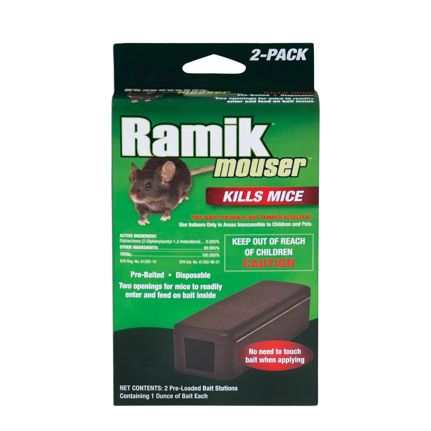 Ramik® Mouser™ Pre - Baited Disposable Bait Station - 2 Pk. - QC Supply - 