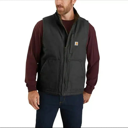 Carhartt® Loose Fit Washed Duck Sherpa-Lined Mock-Neck Vest