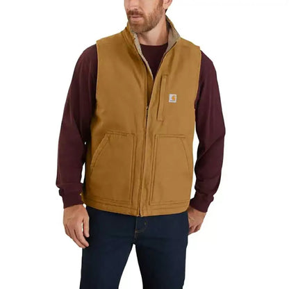 Carhartt® Loose Fit Washed Duck Sherpa-Lined Mock-Neck Vest