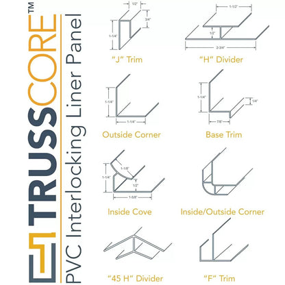 Trusscore Wall & Ceiling Trim Gray - J Trim 10'